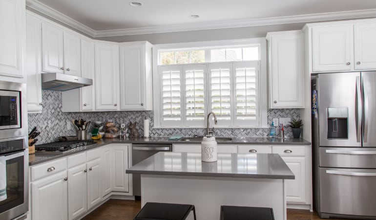 Polywood shutters in a Honolulu gourmet kitchen.